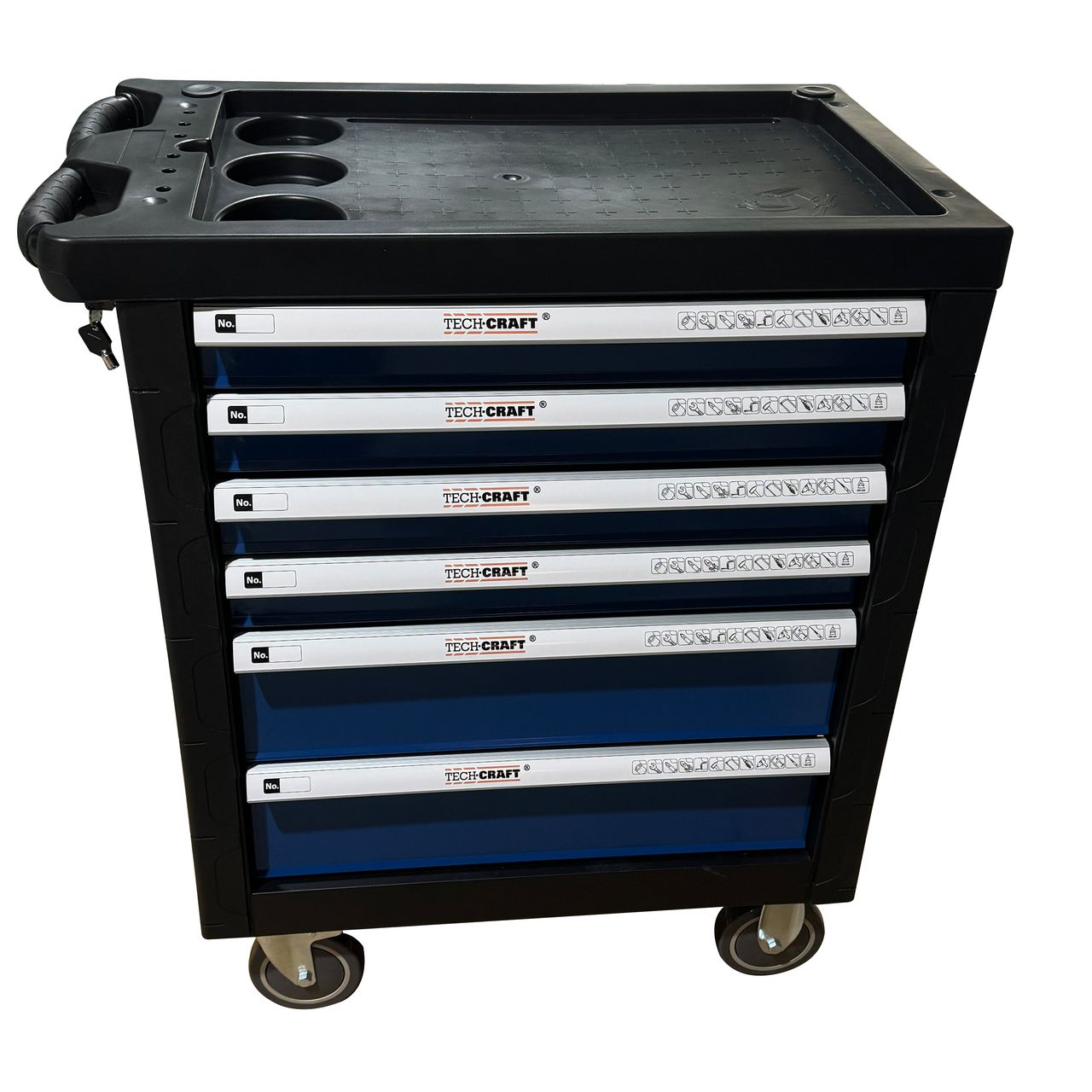 Tech Craft Werkstattwagen ca.77x47x90 cm,  Blau , 6 Schubladen