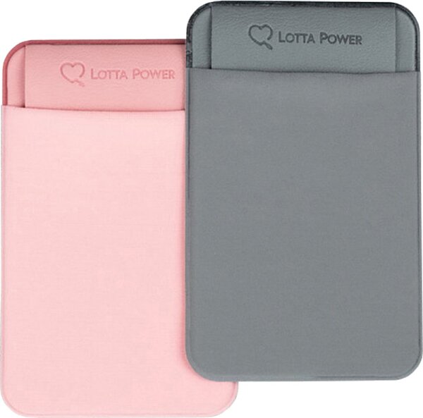Lotta Power SoftCase Kartenhalter für Smartphones Grey + Rose Bundle (2er Set) Smartphoneaccessoire