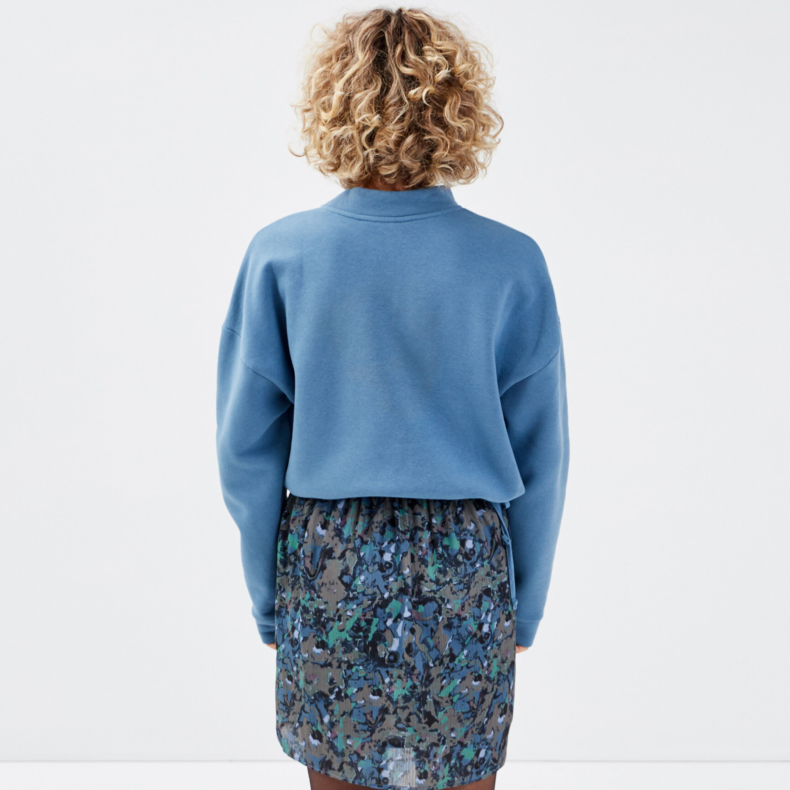 Sweat avec taille à coulisse bleu femme | Cache Cache