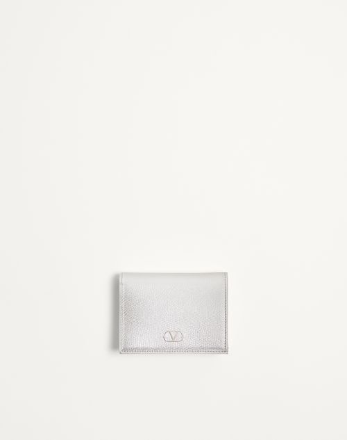 VLogo Signature Wallet i lamineret kornet kalveskind