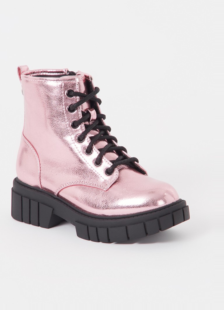 Ghete de motocicletă Steve Madden Jphilly cu finisaj metalic