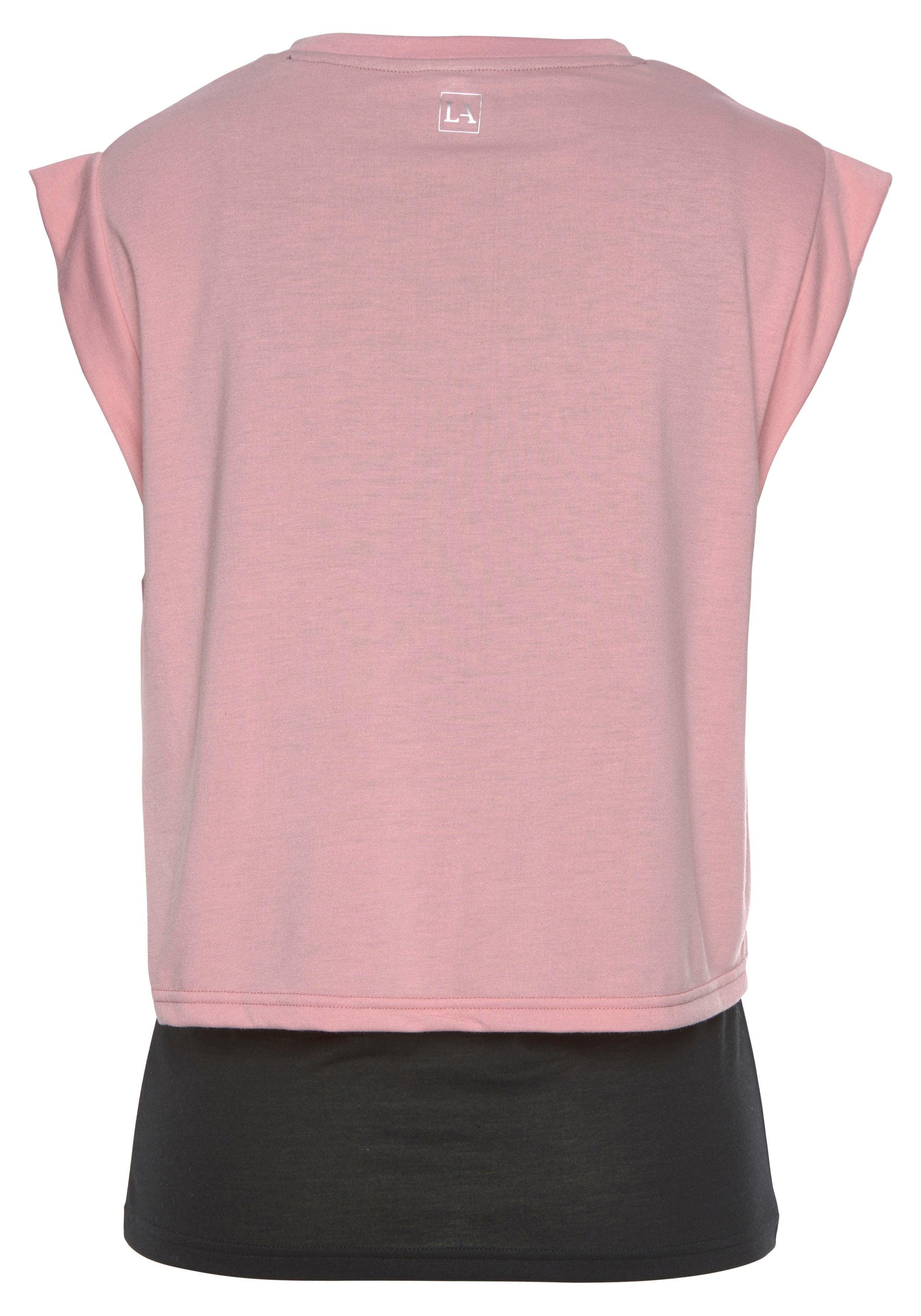 LASCANA ACTIVE 2-in-1-Shirt Tropical in Lagenoptik