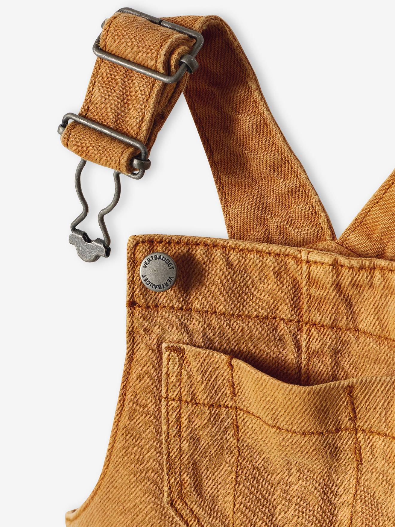 Salopette-short bébé bretelles ajustables caramel