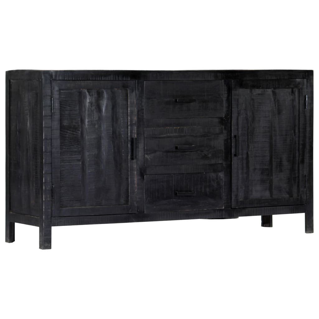 vidaXL Anrichte Sideboard Schwarz 147 x 40 x 80 cm Massivholz Mango