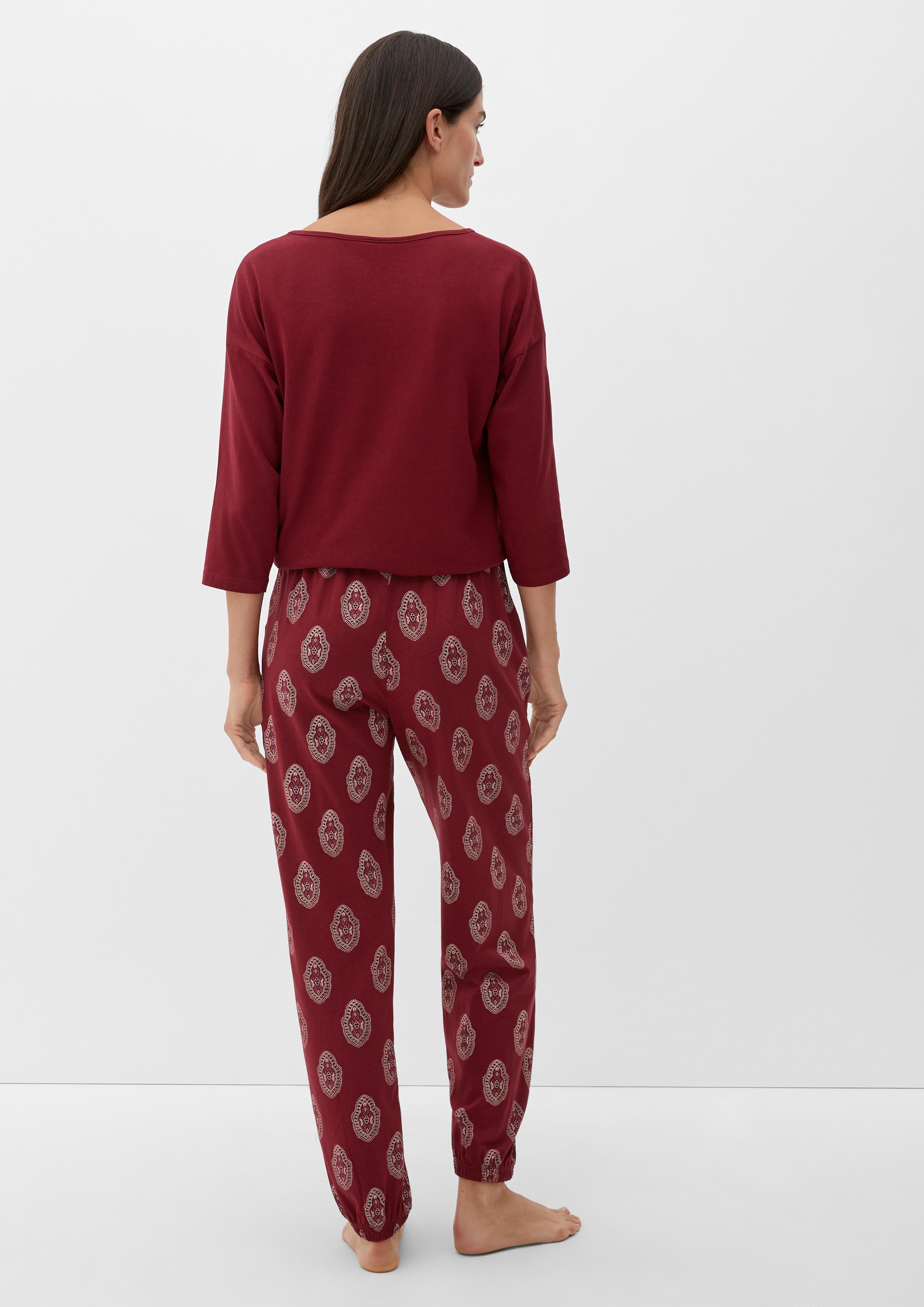 Pyjamahose mit Alloverprint  6008002-30A3