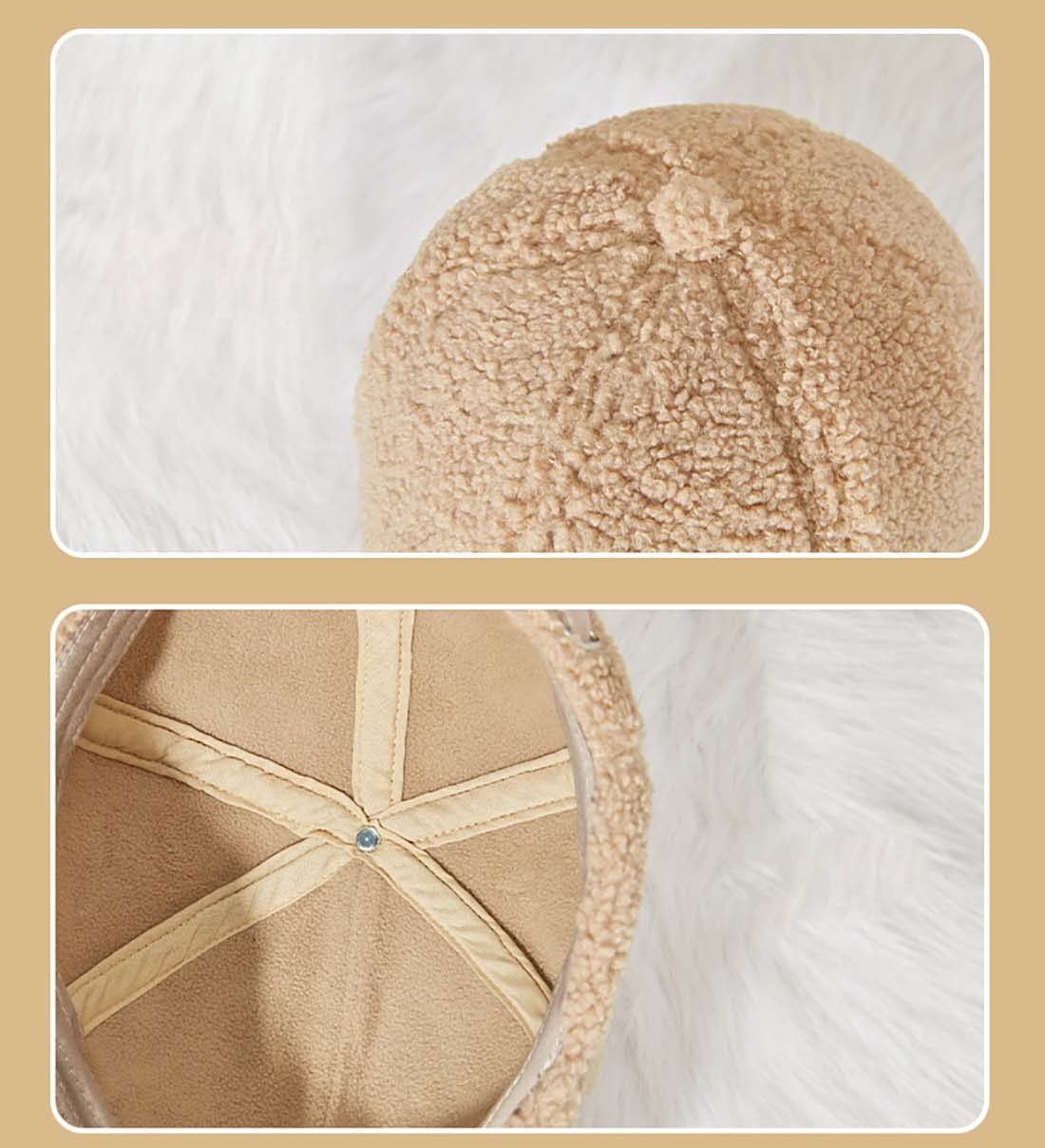 DRSEON Baseball Cap Winter Baseballmütze Teddy Wool Faux Lambswool Hip Hop Mütze