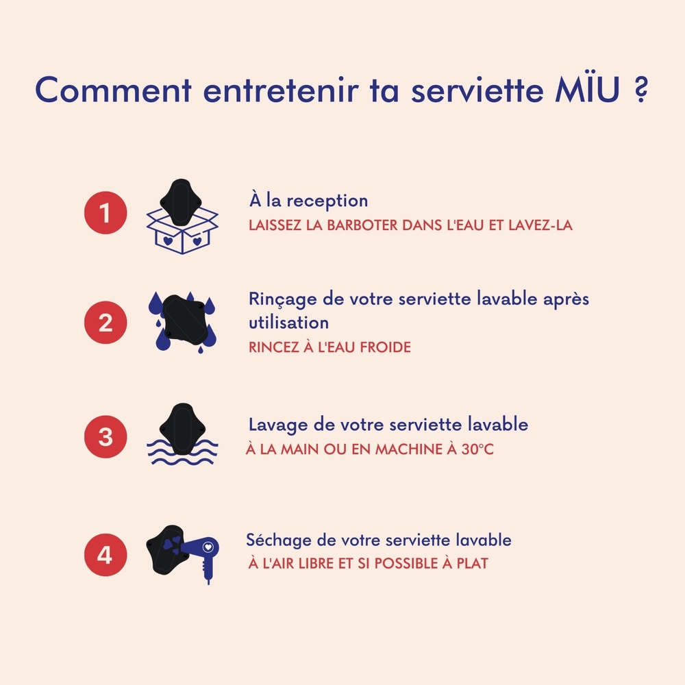 Miu La protege slip serviette lavable