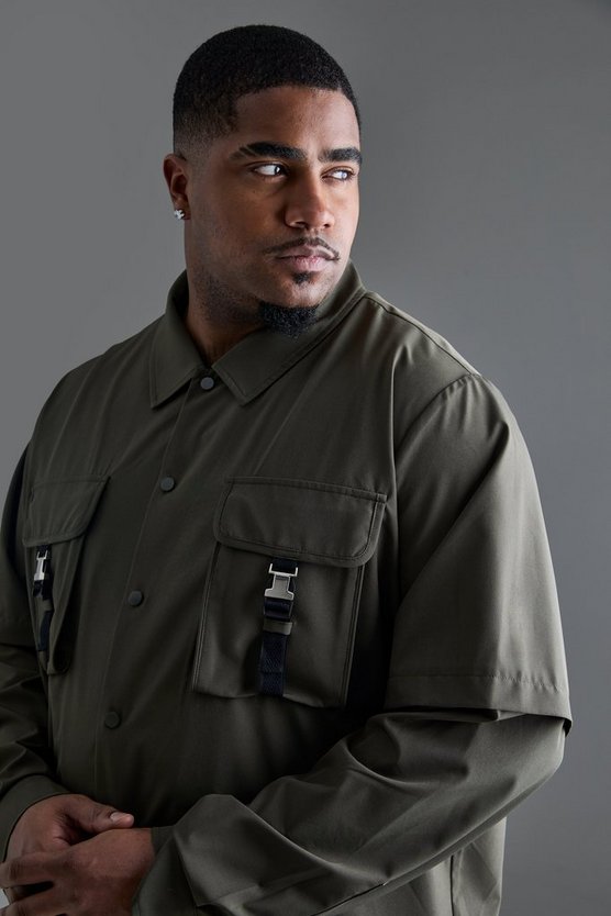 Plus Utility Harrington-Jacke mit Stretch