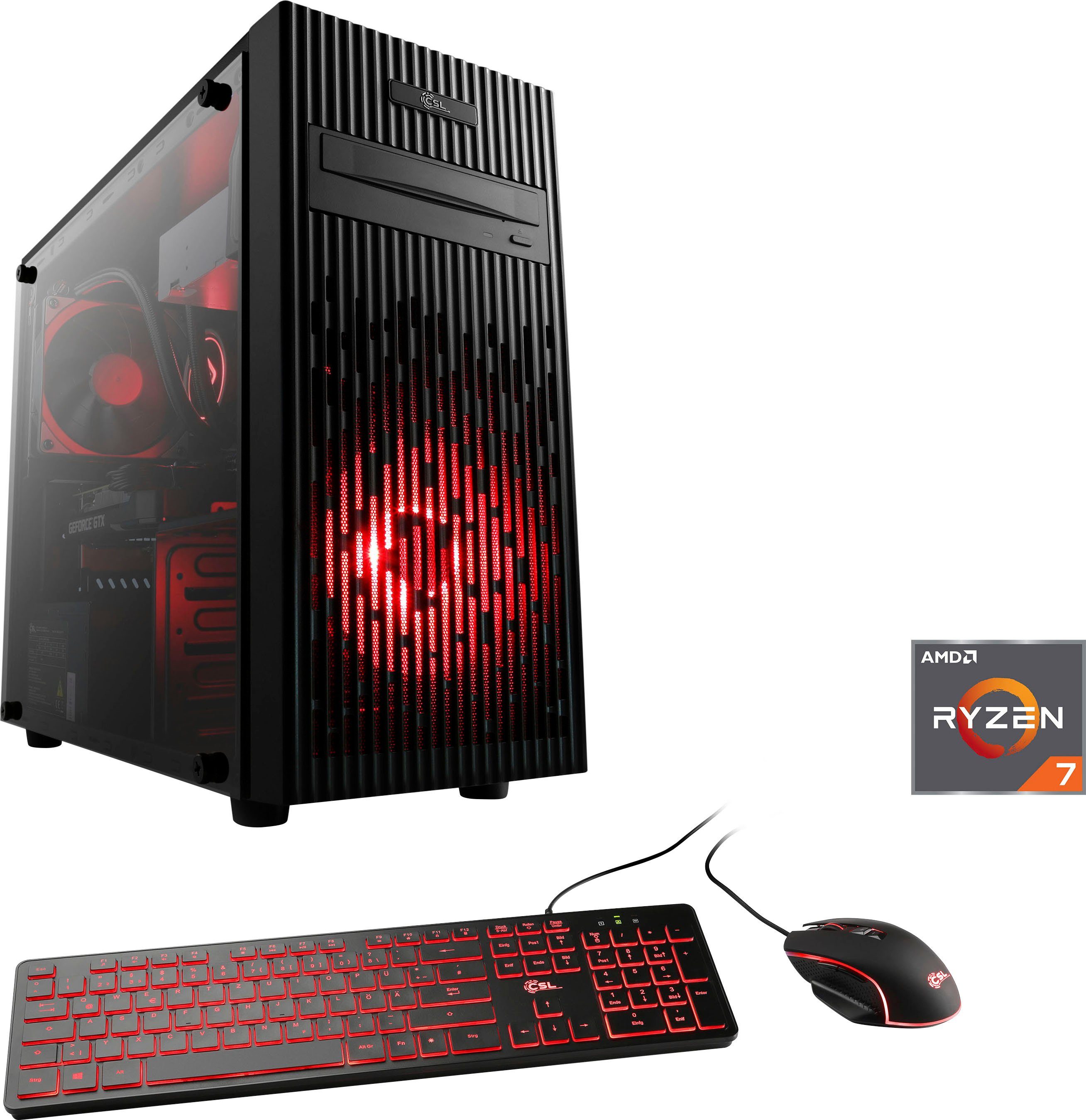CSL HydroX V28310 Gaming-PC (AMD Ryzen 7 5700X, GeForce RTX 3060, 32 GB RAM, 2000 GB HDD, 1000 GB SSD, Wasserkühlung)