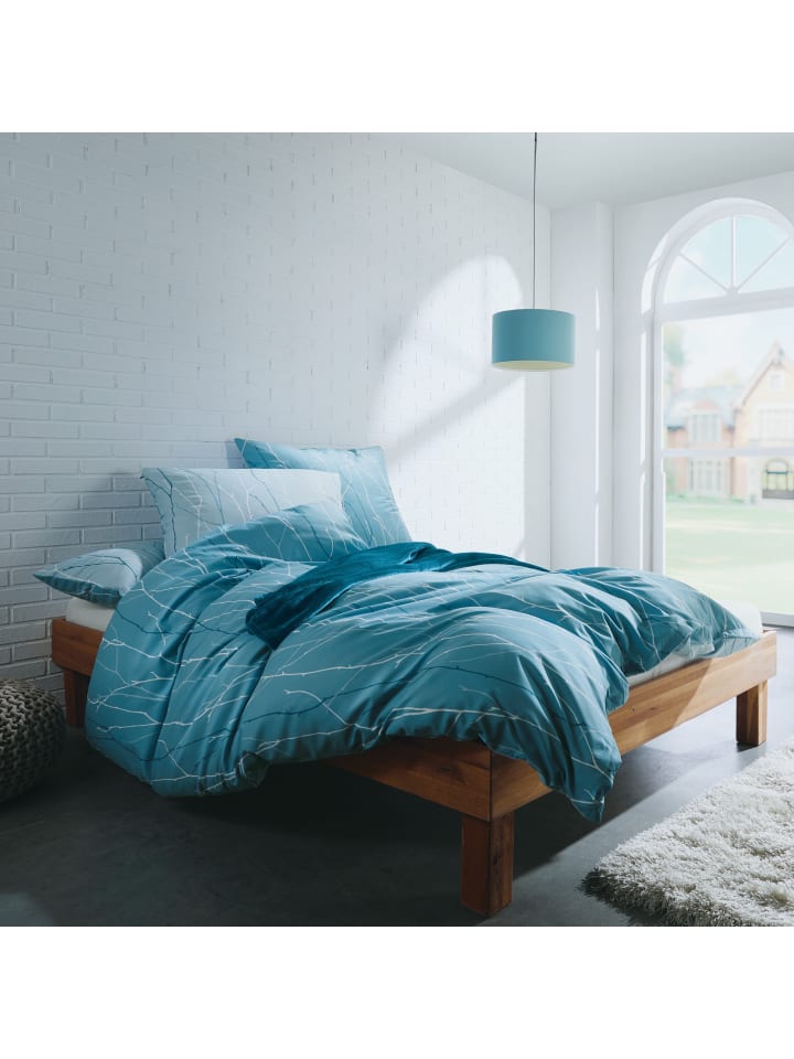 REDBEST Microfaser-Satin, Microfaser Wendebettwäsche in blau günstig kaufen