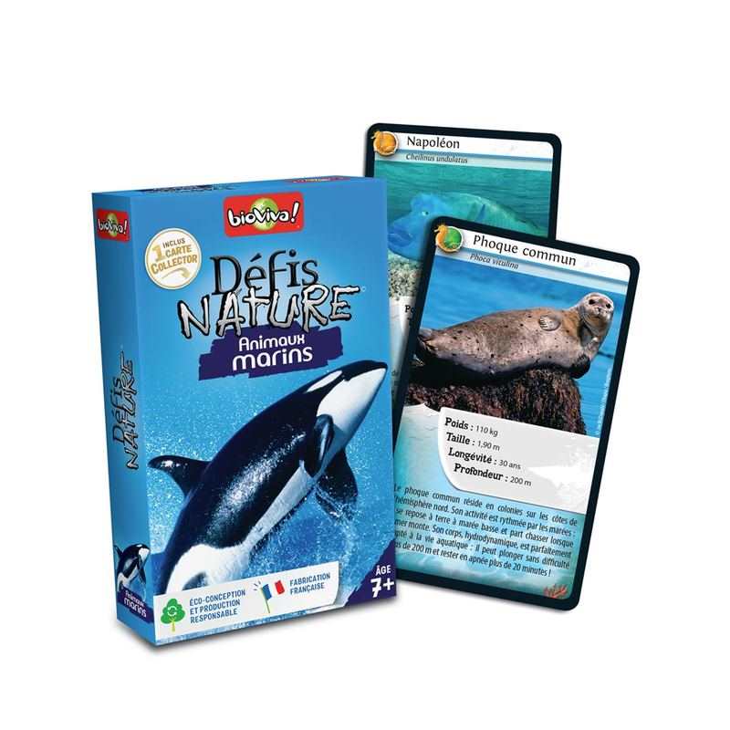 Jeu de cartes Défis nature Les animaux marins Bioviva