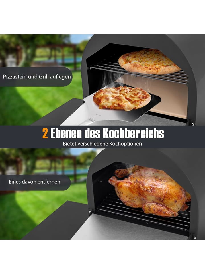 COSTWAY Pizzaofen Outdoor in Schwarz günstig kaufen onesize