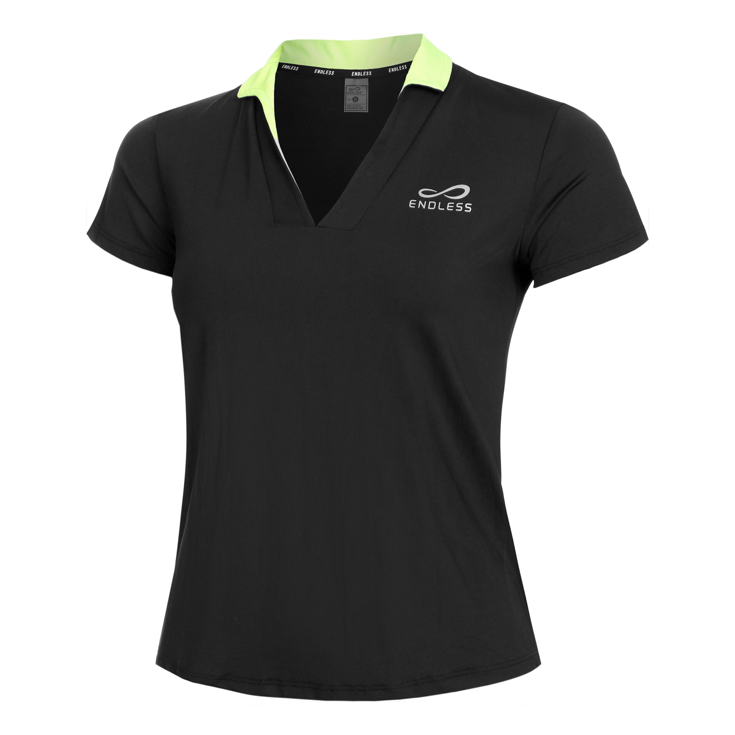 Onyx Sleeves Polo Damen - Schwarz, Grün