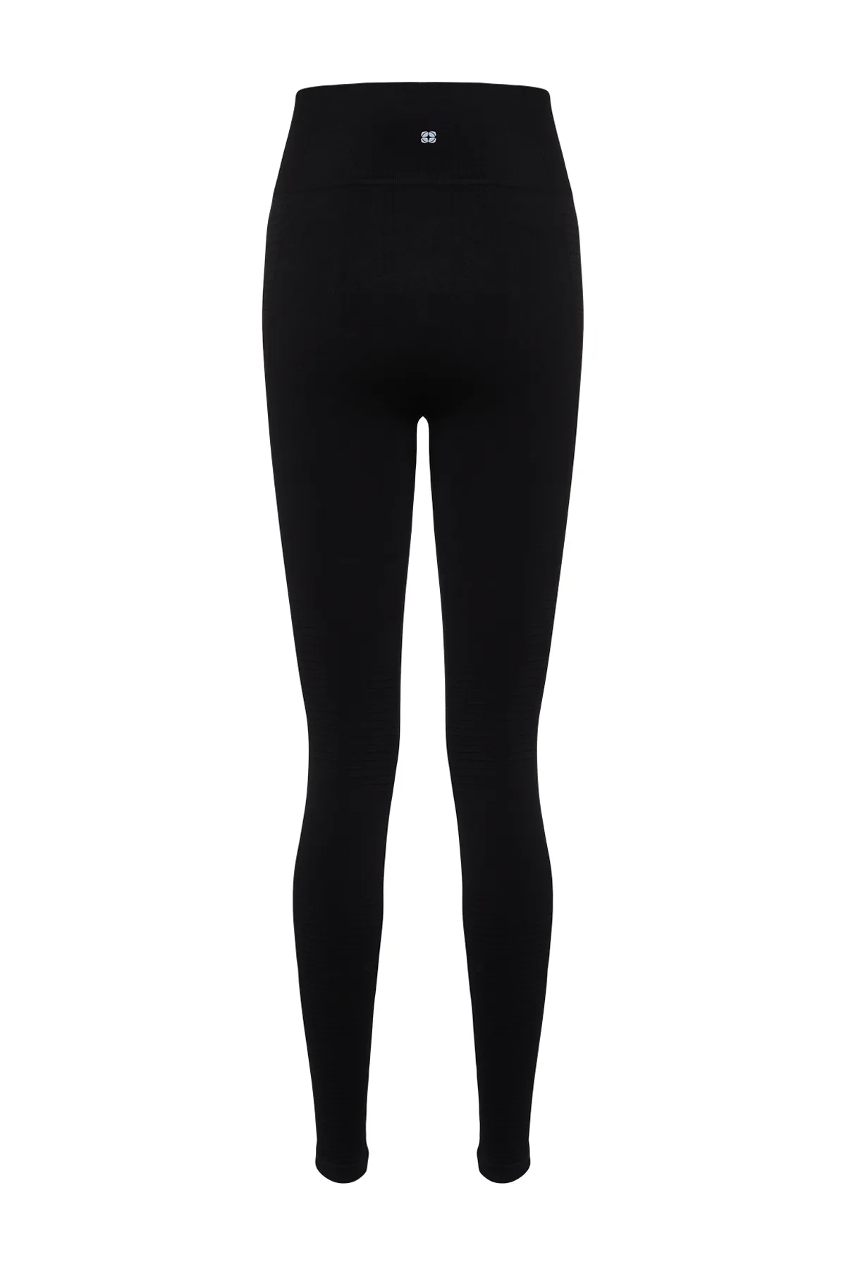 Trendyol Collection  Schwarze, nahtlos/nahtlos strukturierte, selbstgemusterte, gestrickte Sport-Leggings in voller Länge THMSS24TY00031