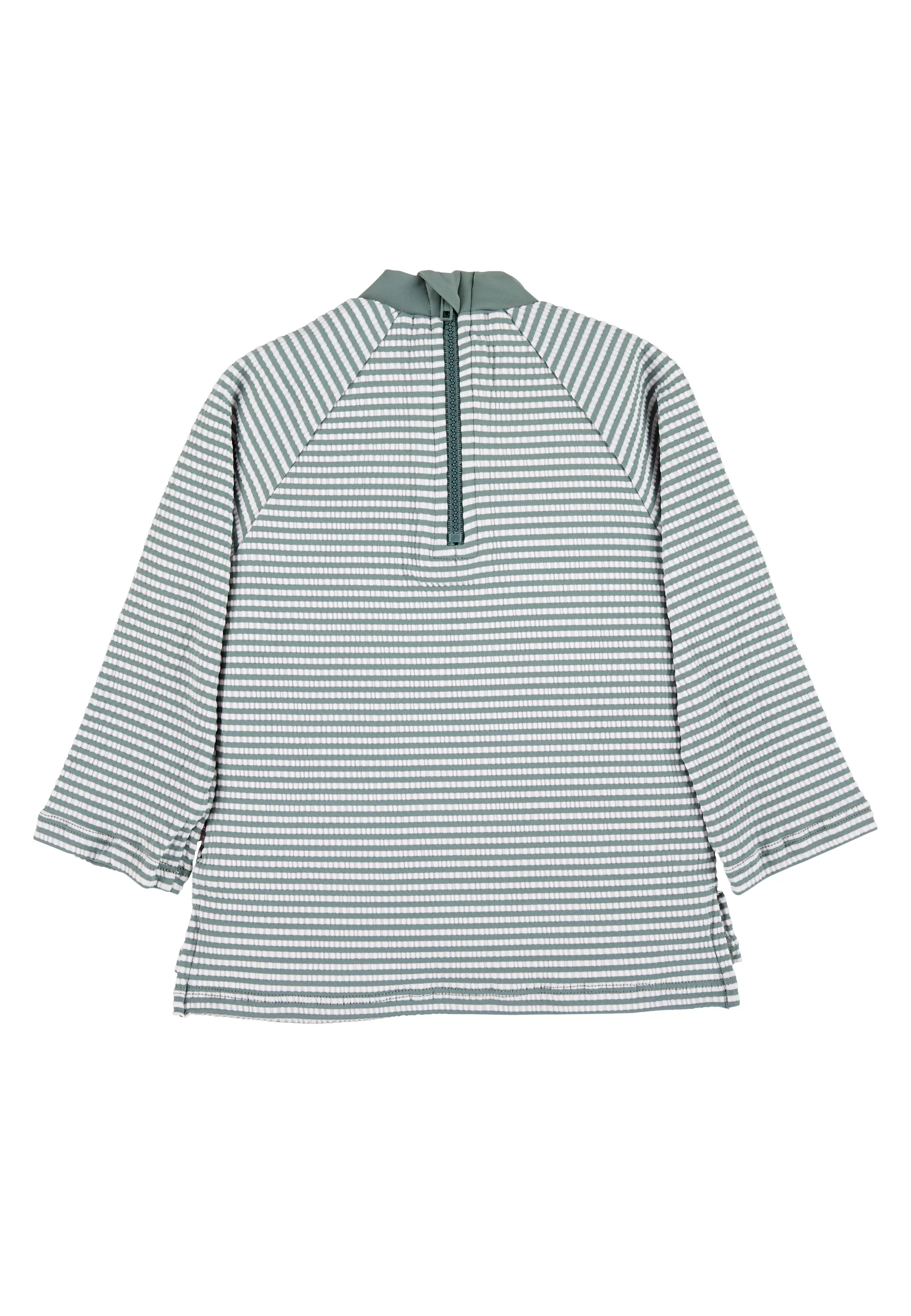 Langarm-Schwimmshirt in dunkelgrün mit Hai-Print