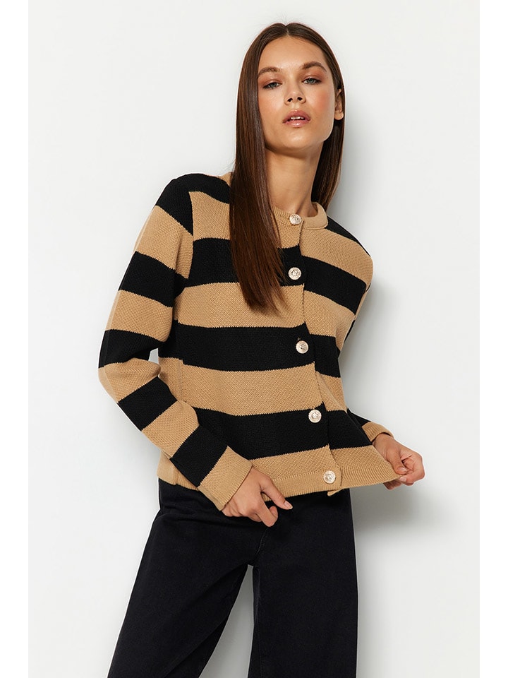 trendyol Cardigan in Camel/ Schwarz günstig kaufen