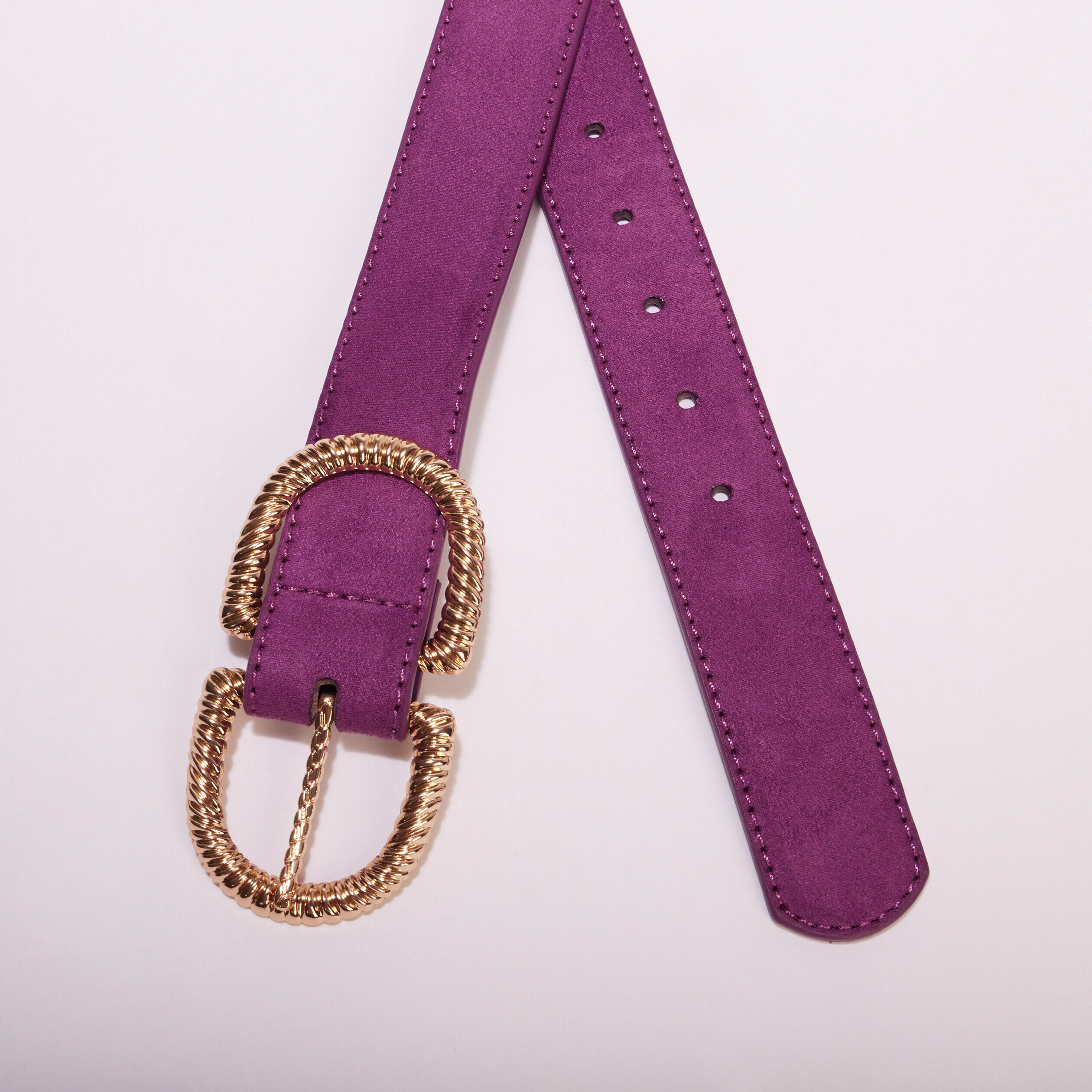Ceinture double boucle violet foncé femme | Cache Cache