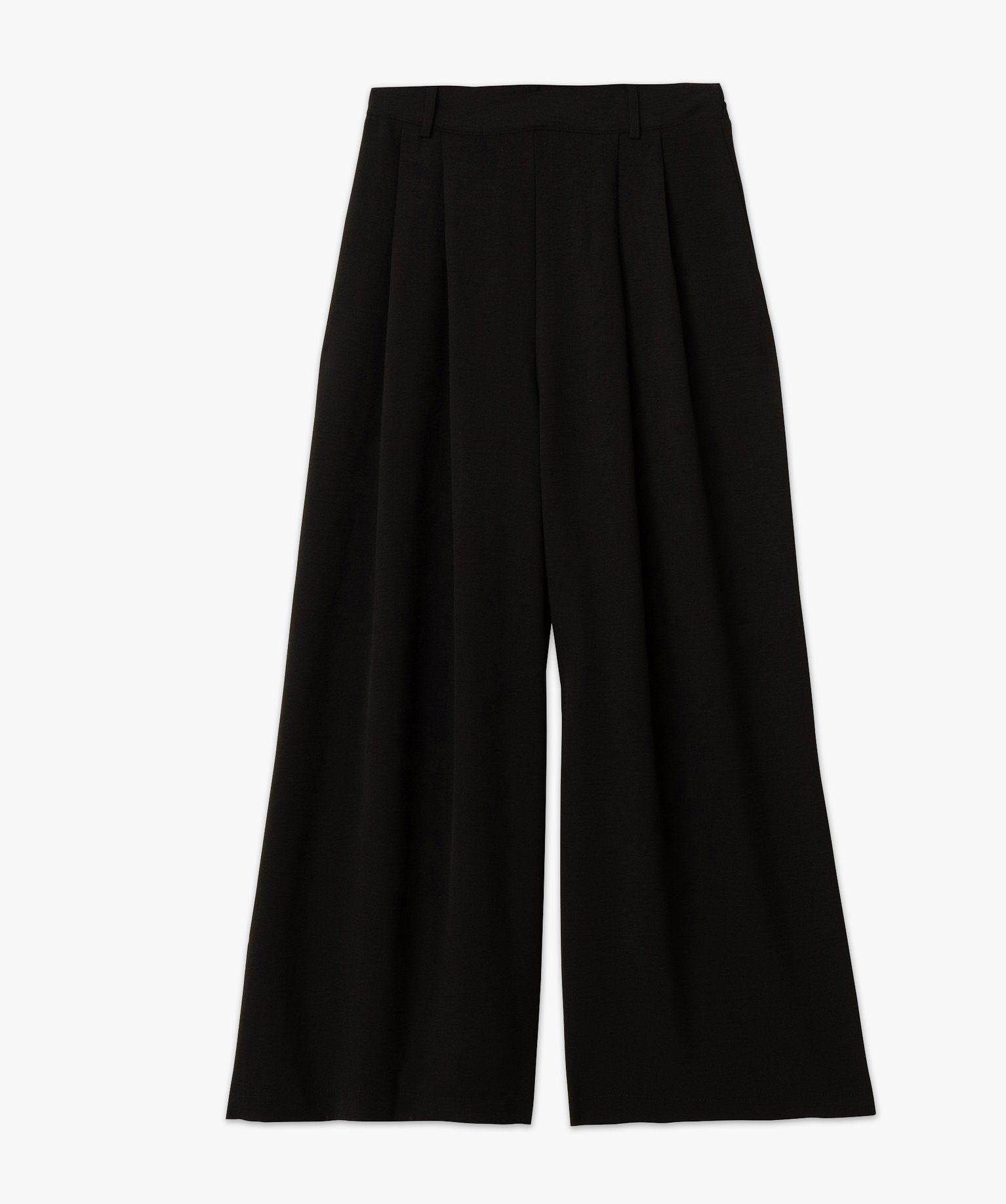 Pantacourt large en toile fluide femme noir | GEMO