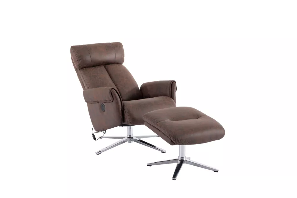 Happy Home Happy Home elektrisch verstellbarer Relaxsessel mit Hocker HWP51-BRN braun