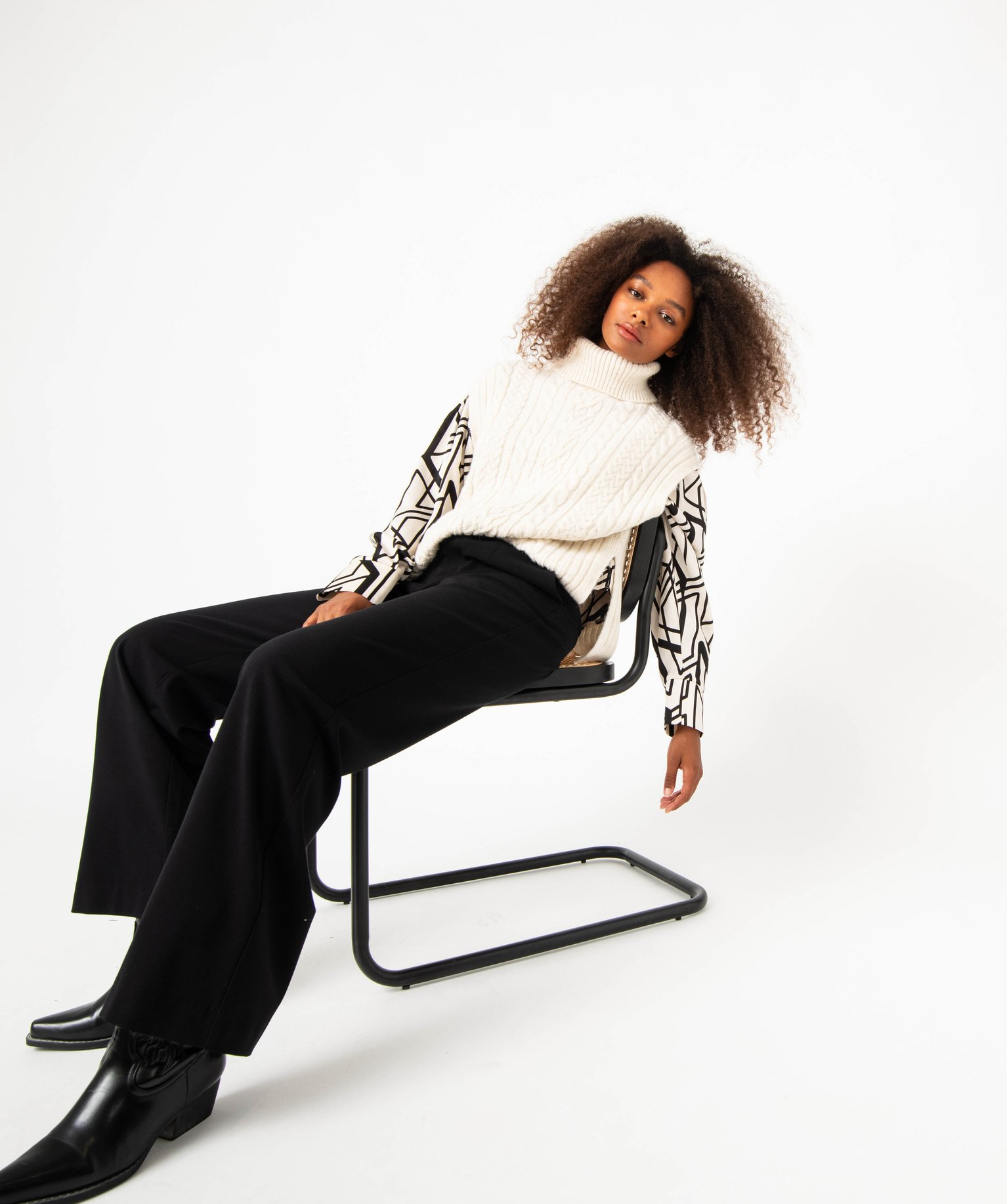Chemise imprimée coupe large et courte femme imprime | GEMO