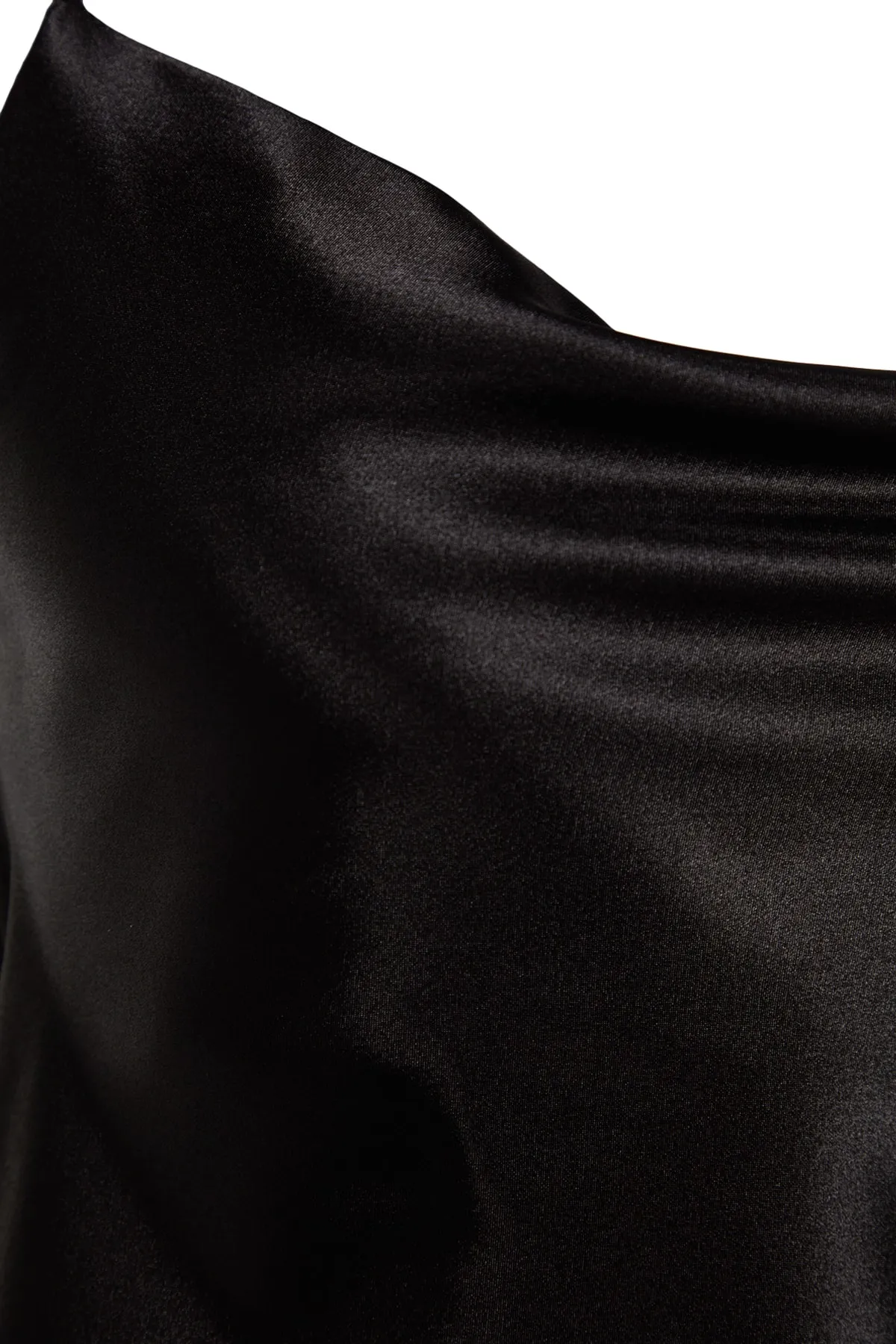 Trendyol Collection  Schwarzes Nachthemd aus gewebtem Satin mit Seilriemen und Detail auf der Rückseite THMSS23GC00008