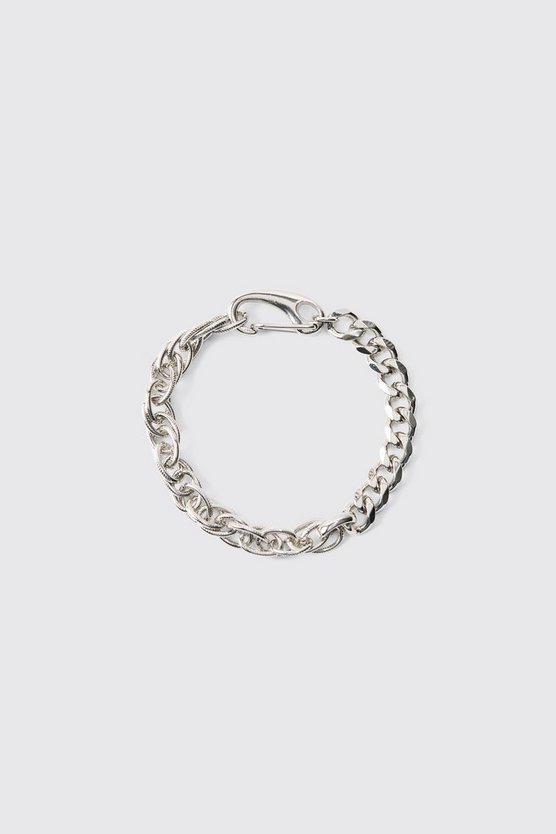 Klobiges silber Armband aus Metall mit Verschluss