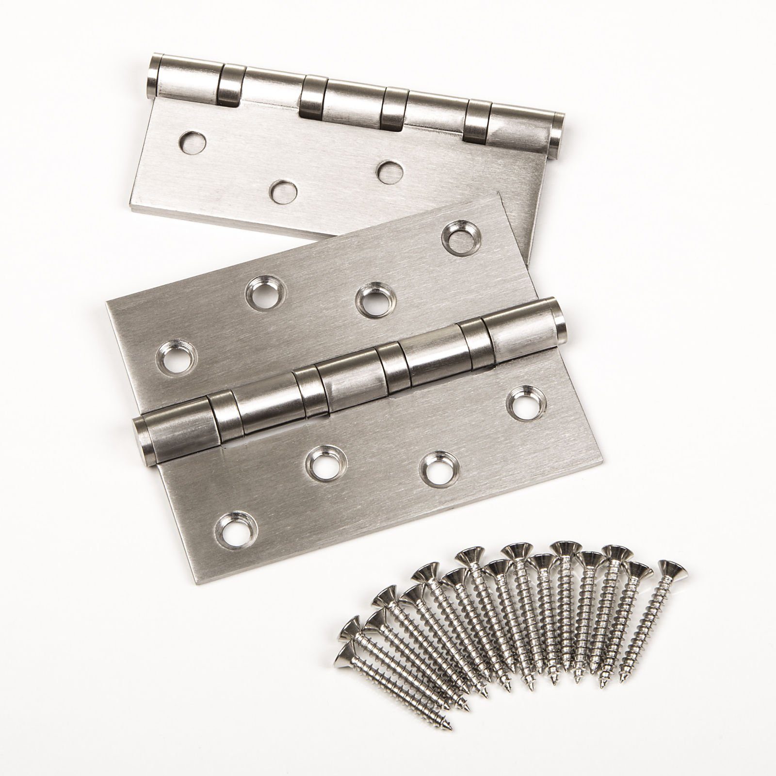 SO-TECH® Türbeschlag Türscharnier Edelstahl SS304 Aufschraubband (2 St), 101 x 76 x 2 mm, Edelstahl gebürstet