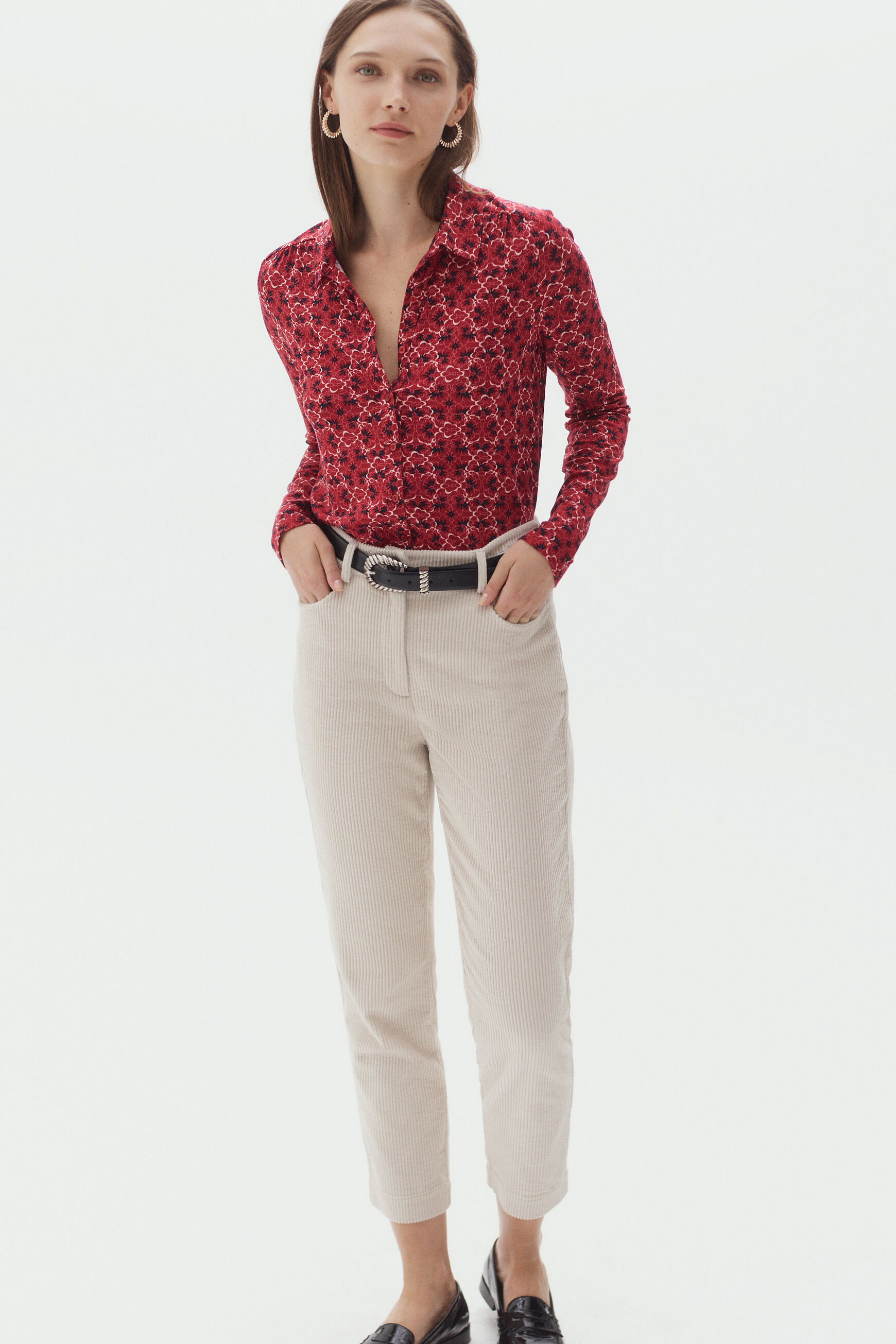 Pantalon jim ecru femme
