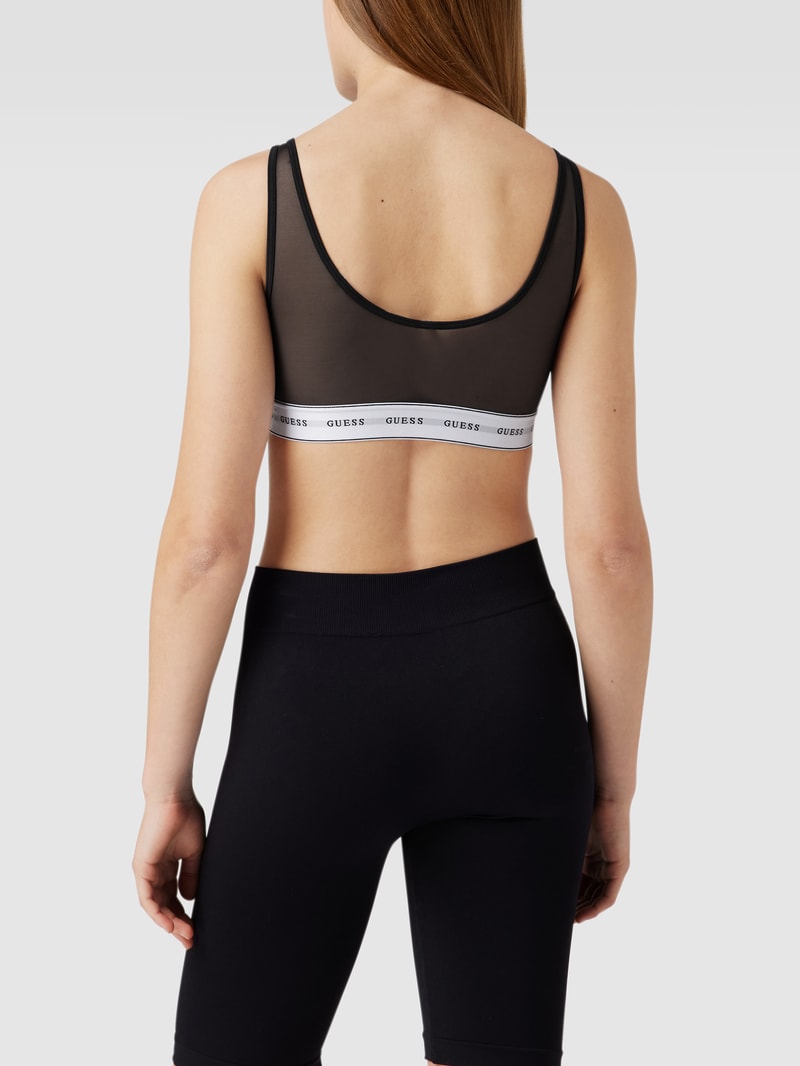 Bustier mit Netz-Einsatz in schwarz