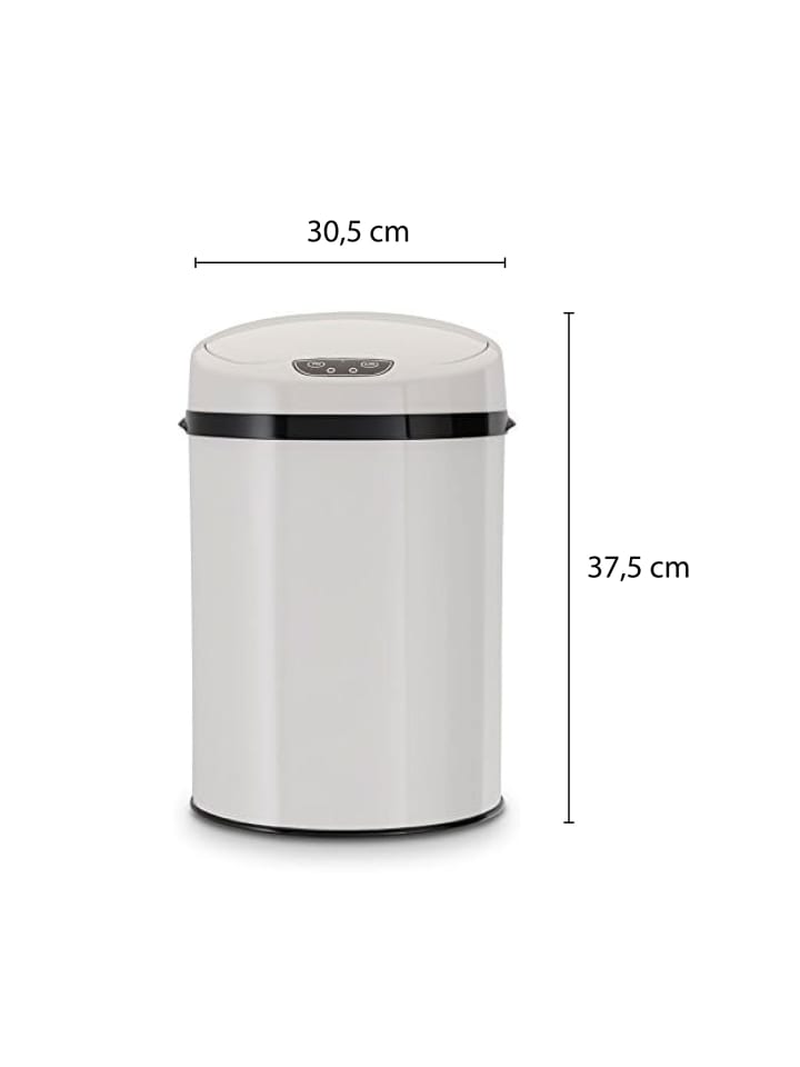 Echtwerk Edelstahl Badabfalleimer mit Sensor 9 l in Weiß günstig kaufen onesize