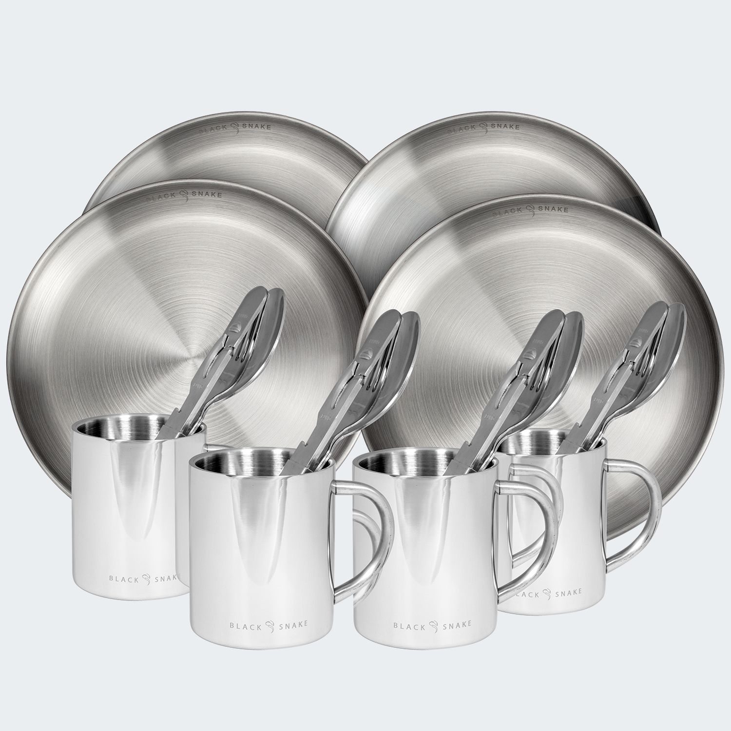 Black Snake 24-teilig Edelstahl Campinggeschirr Set