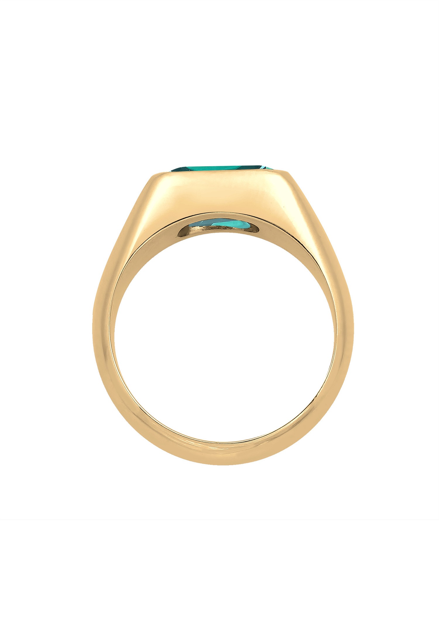 Elli PREMIUM PREMIUM - Anello da donna con sigillo classico - Argento placcato oro (925/1000) Argento granato