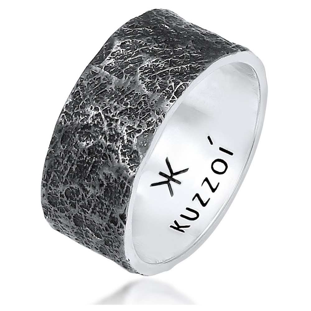 KUZZOI KUZZOI Bague Structure organique des bracelets pour hommes en argent sterling 925 Bague