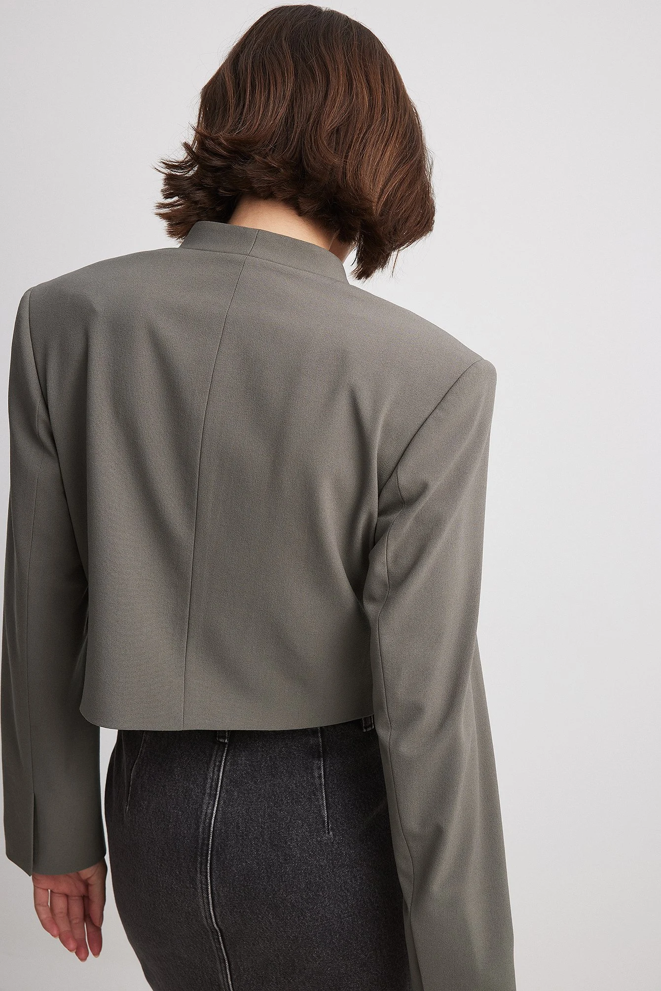 Crop-Blazer mit Wickeldetail