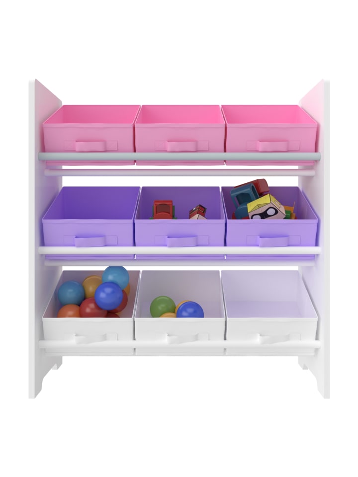 en.casa Kinderregal Boiro in Lila Rosa (H)59.5cm (B)62cm (T)29.5cm günstig kaufen onesize