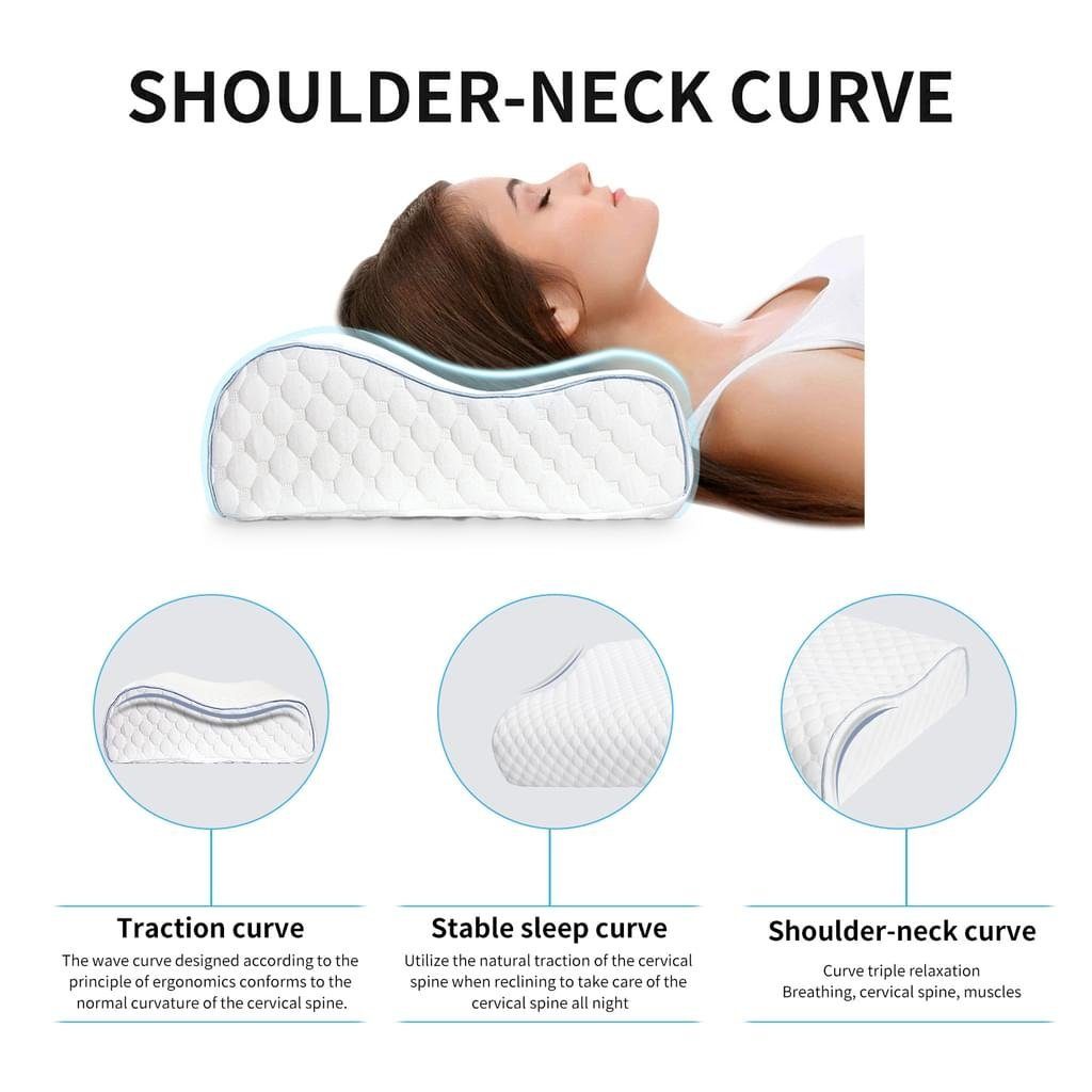 vokarala Kopfstützkissen, Höhenwählbar Schlafkissen Kopfkissen Ergonomisches Nackenstützkissen