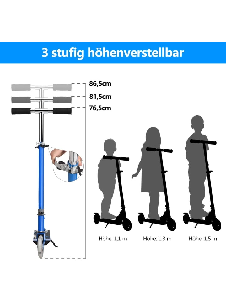 COSTWAY Kinderroller ab 4 Jahre in Blau günstig kaufen 70 cm