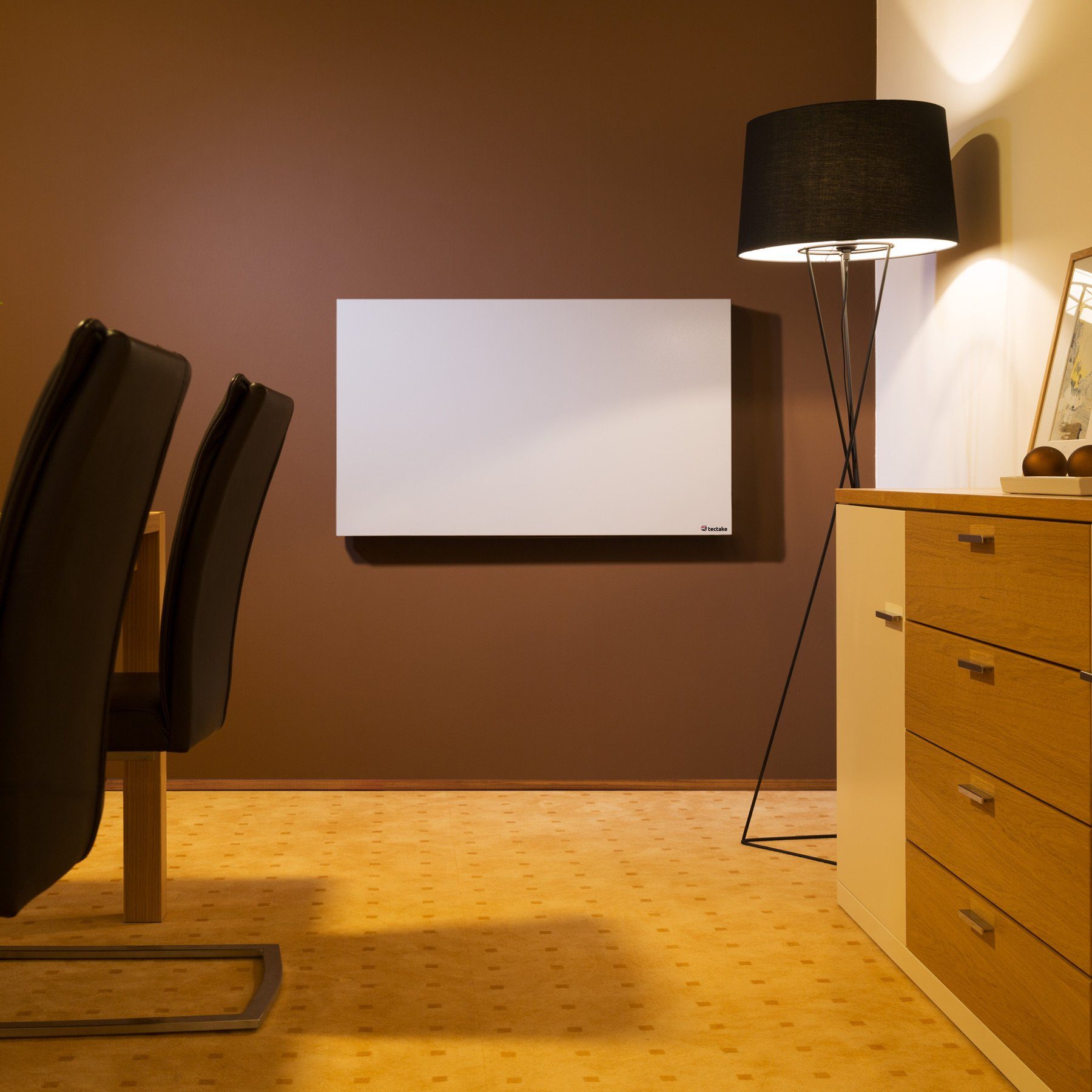 tectake Heizkörper Hybrid-Infrarotheizung mit Thermostat & Kippschutz