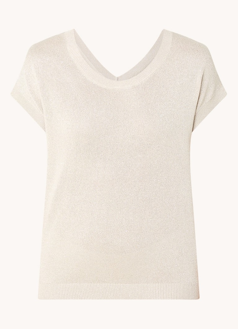 Beaumont Dion top with lurex and V-neck