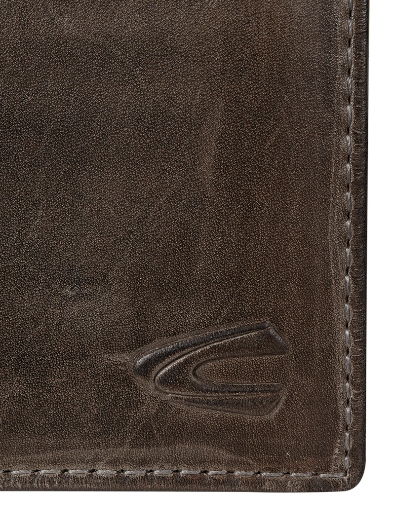 Portemonnaie aus Leder im Retro-Look in schwarz