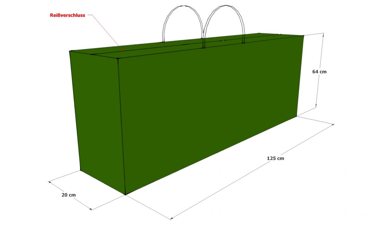 Grasekamp Kissentasche Schutztasche Tragetasche für 2 Rollliegen Auflagen Grün