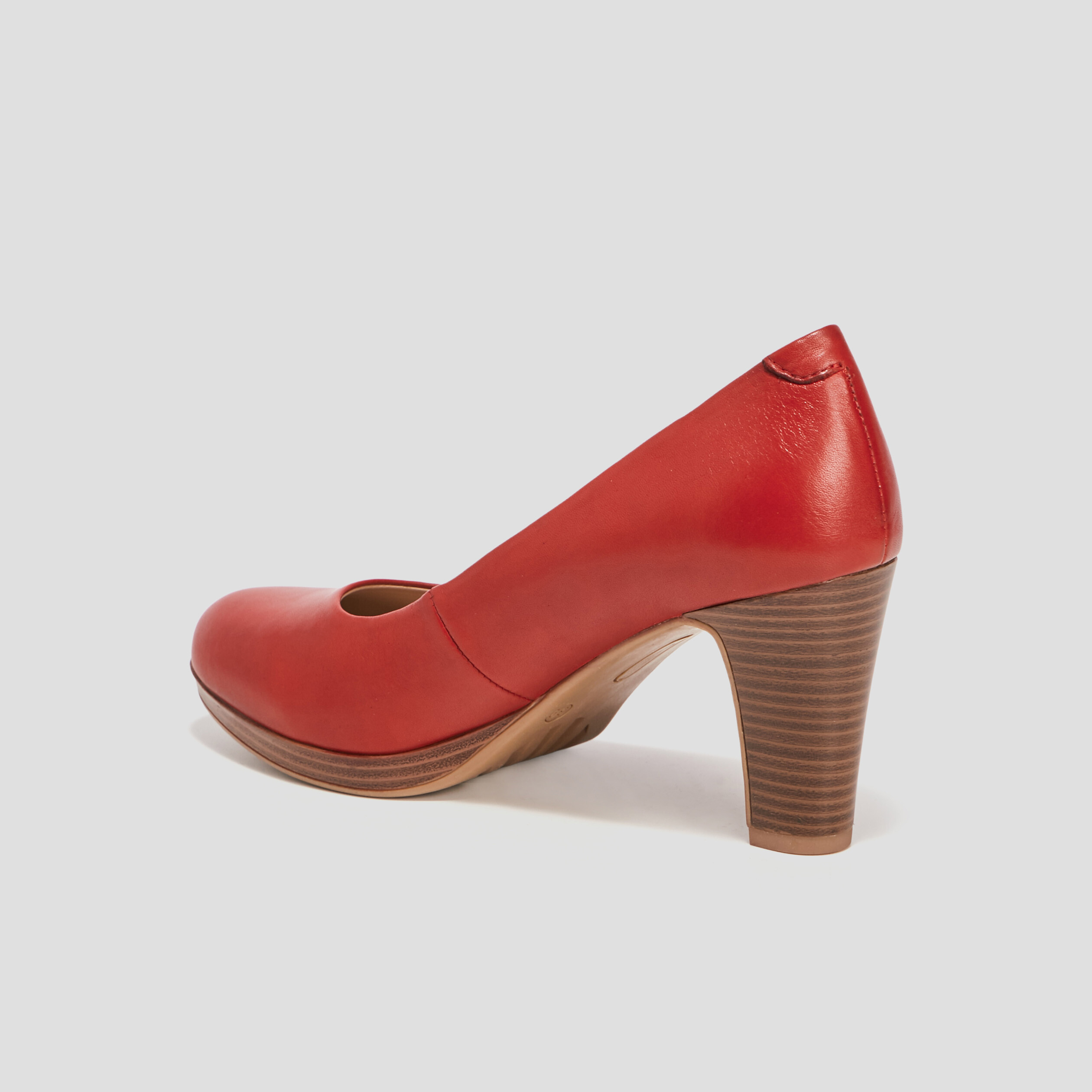Escarpins à talons en cuir rouge femme | La Halle