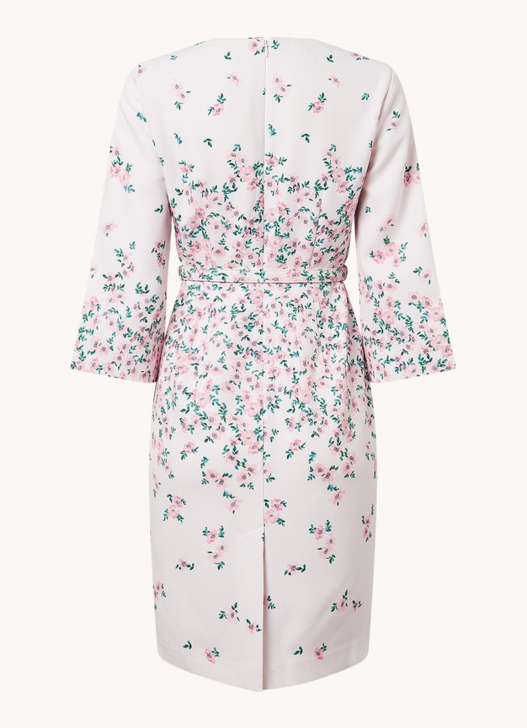 Vestido midi ajustado con estampado floral Giovanna de Phase Eight Petite con cinturón.