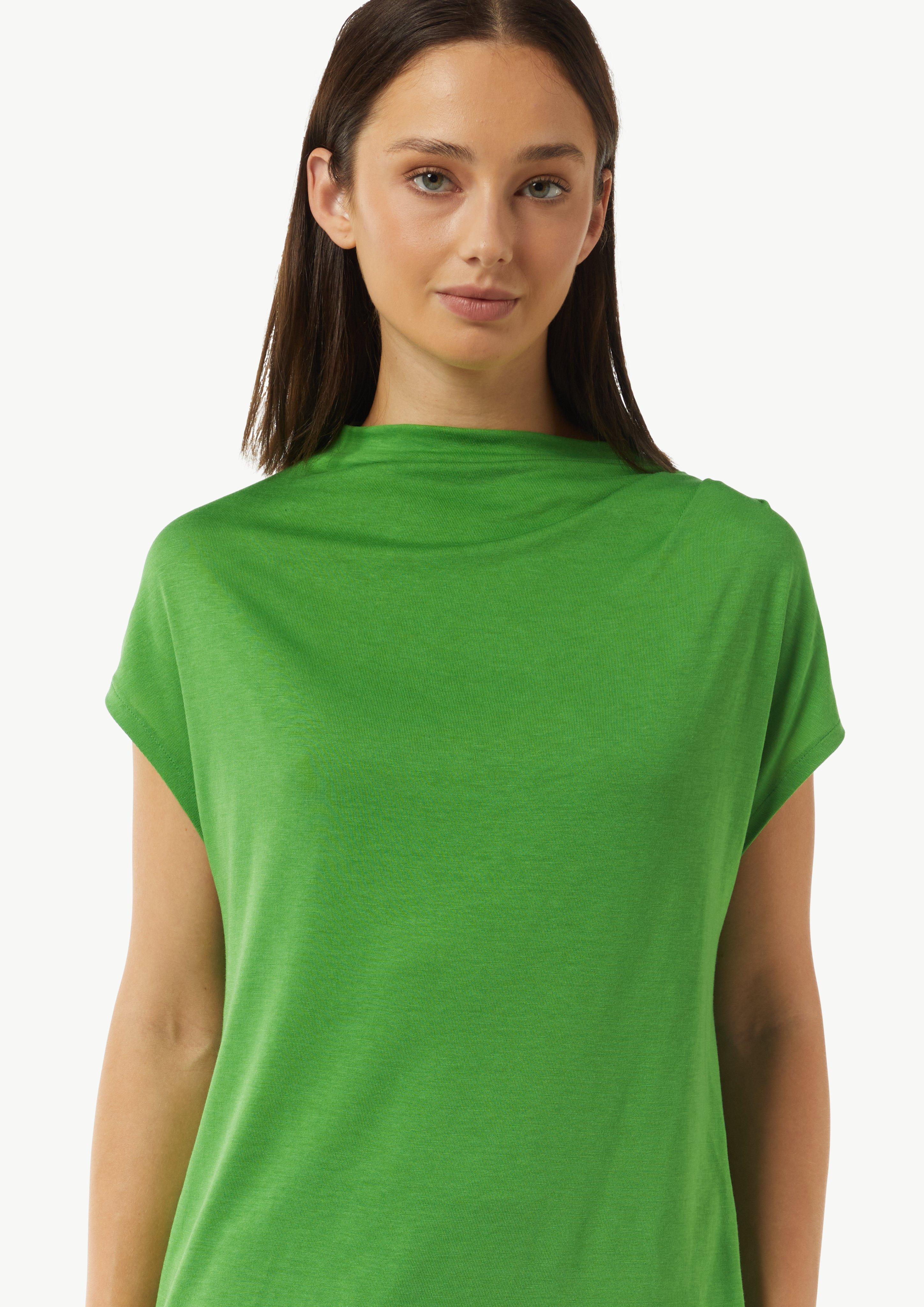 Strick-Shirt aus Lyocellmix mit Faltendetails - grün