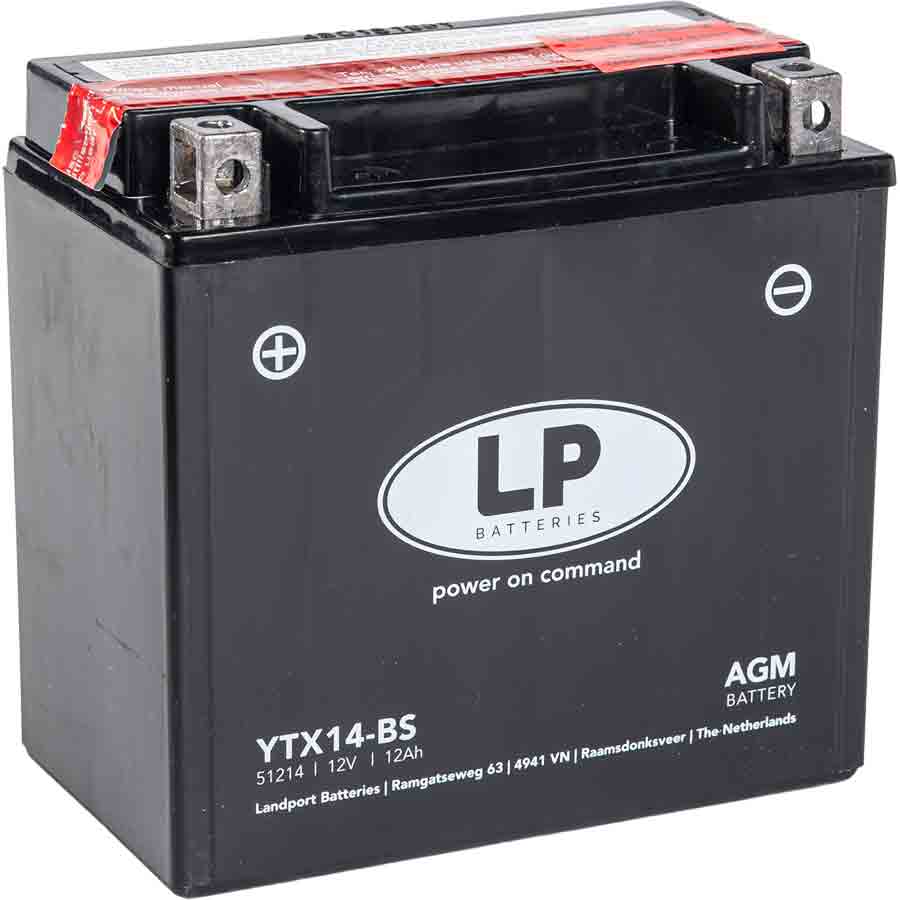 Landport YTX14-BS AGM Motorrad Batterie, 12 V 12 AH - ATU