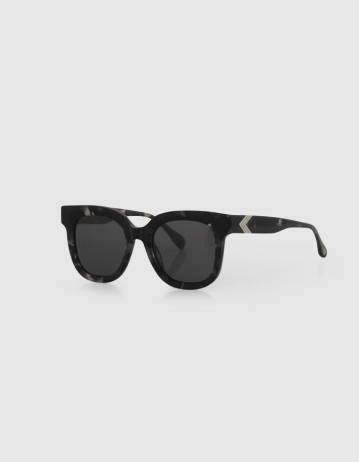 Lunettes solaires grises écailles style papillon Femme