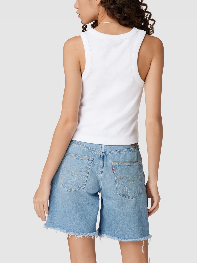 Tanktop mit Feinripp in weiss