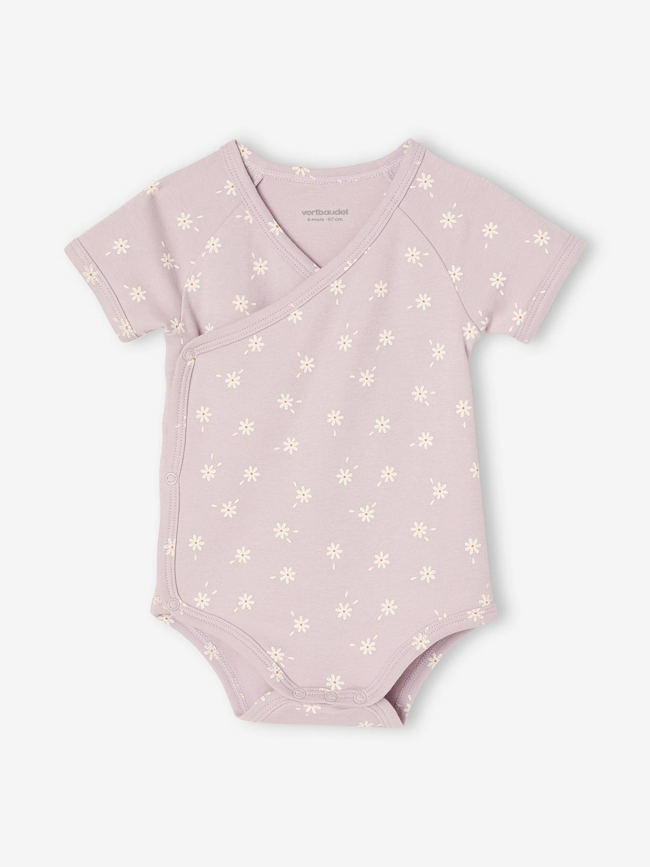 Vertbaudet 3er-Pack Baby Wickelbodys Oeko-Tex - violett