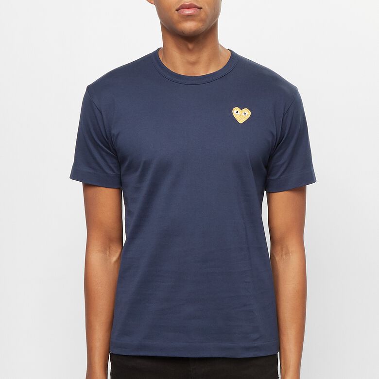 Comme des Garcons Play Gold Heart T-Shirt navy