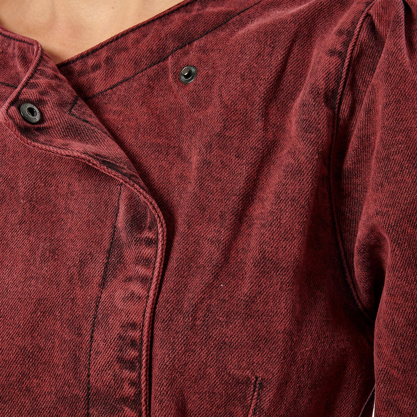 DUNA   Robe portefeuille en jean rouge femme